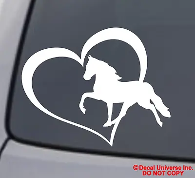 HORSE HEART Vinyl Decal Sticker Car Window Bumper Wall Macbook Love Symbol Pony • $3.69