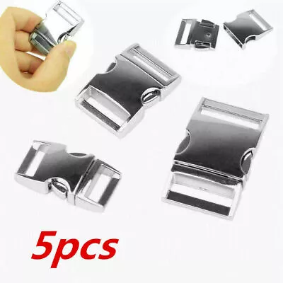 5 Silver Metal Buckle Webbing Strap Bag Fastener Side Release Clasp Clip 20-25mm • £6.99