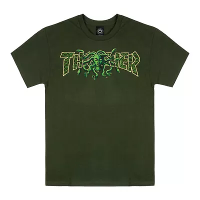 Thrasher Magazine MEDUSA LOGO Skateboard T Shirt FOREST GREEN • $25.95