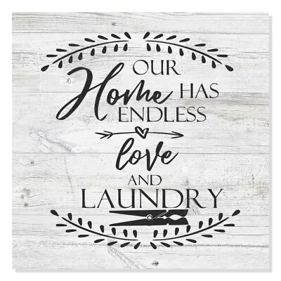 Home Has Endless Love And Laundry Rustic Looking Wood Sign B3-12120062016 • £15.15