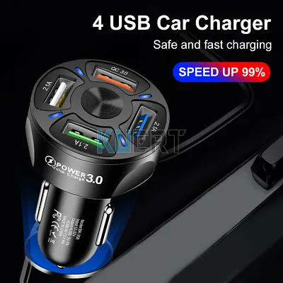 3.0 QC 4 Port USB Fast Car Charger Adapter For IPhone Samsung Galaxy Android LG • $4.59