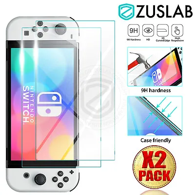 $7.95 • Buy For Nintendo Switch Console OLED Model ZUSLAB Tempered Glass Screen Protector X2