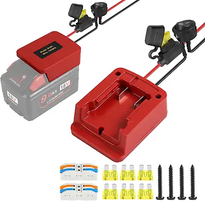 Power Wheel Battery Adapter For Milwaukee M18 Battery Converter Kit With 14 AWG  • $8.99