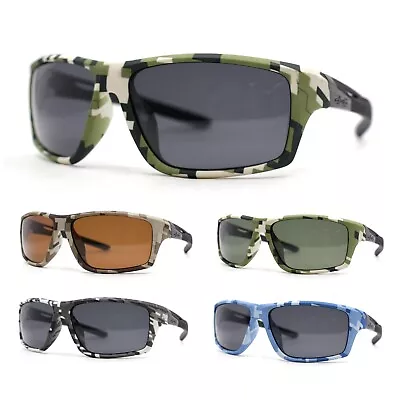 Mens Xloop Digital Camo Print Rectangle Wrap Sport Sunglasses • $14.95