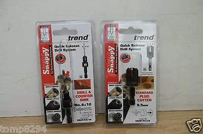 £22.49 • Buy Trend Snappy 9.5mm (3/8 ) Plug Cutter Snap/pc/38 & Cs10 Drill Countersink