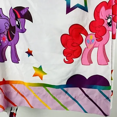 My Little Pony MLP Twin Single Flat Sheet Pink Rainbows Hearts Stars Ponies Girl • $24.99