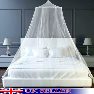 Mosquito Net Canopy Dome Fly Insect Protect Double King Bed Tent Mesh Curtain UK • £8.11