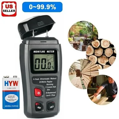Digital LCD Wood Moisture Meter Detector Tester Humidity 0-99.9% Hygrometer Test • $13.98