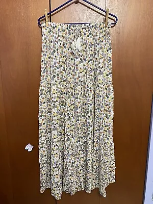 Mossimo Supply Co Women's Maxi Skirt M Multi Floral Elastic Waist W/ Drawstring • $14.99