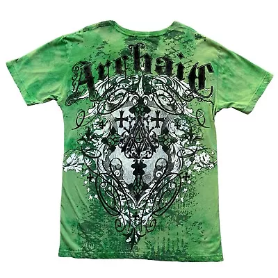 Archaic Affliction Men's T-Shirt L Green Short Sleeve Graphic Logo • $24.97