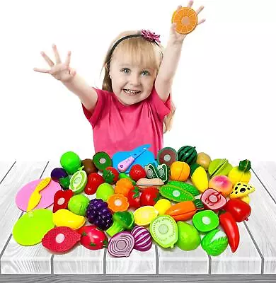 £12.99 • Buy Pretend Play 71 Pieces Fruit Vegetables Cutting Set Kids Kitchen Accessories Toy