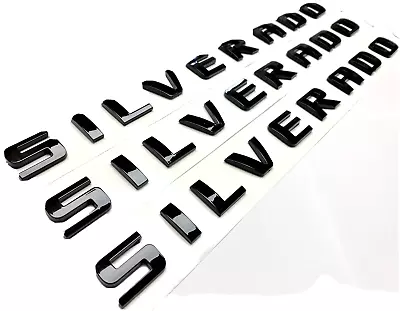 3pc Black Silverado Fit Chevy Door Badge Nameplate Liftgate Tailgate Emblem • $23.99