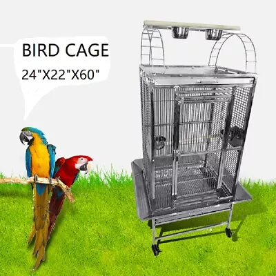 24 X22 X56  Stainless Steel SUS201 Play Top Style Bird Macaw Cage Parrot Cage • $699