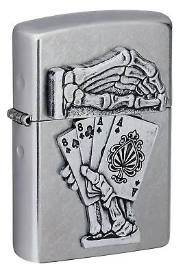 Zippo Dead Mans Hand Emblem Design Pocket Lighter • $25.57