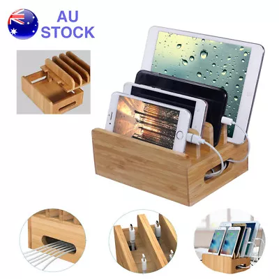 $28.77 • Buy Wood Bamboo Charging Dock Station Stand Holder For Apple Watch IPhone X 8 7 IPad