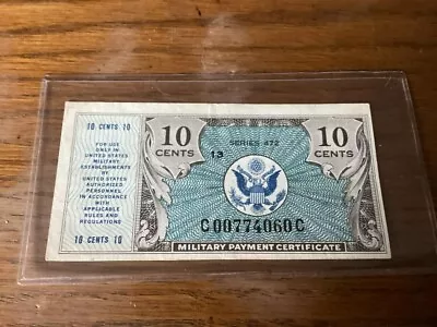 Military Payment Certificate Series 472 - 10c In Circulated Condition. #5 • $15