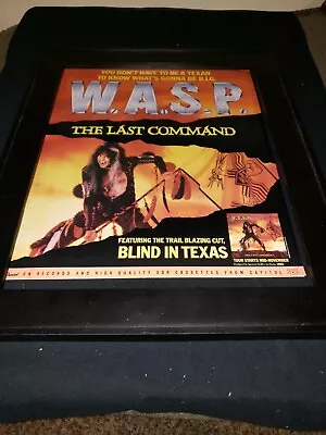 W.A.S.P. The Last Command Rare Original Promo Poster Ad Framed!  • $60.45