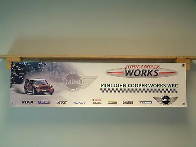 Mini John Cooper Works Banner Wrc Rally Car Motorsport Display Pvc Poster • £14.90