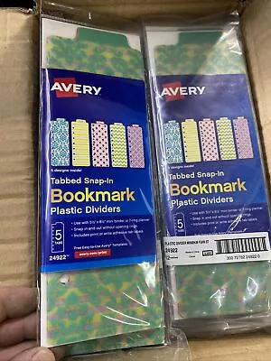 5 -Avery Snap-in 5 Tabs Bookmark Plastic Divider 5.5 X 8.5 Mini Binder • $12.50