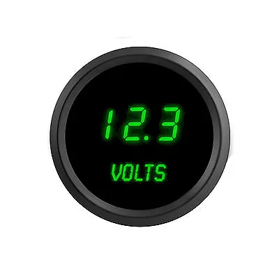 2 1/16  Digital Volt Meter Gauge Green LEDs Black Bezel Made In The USA 52mm • $41.33