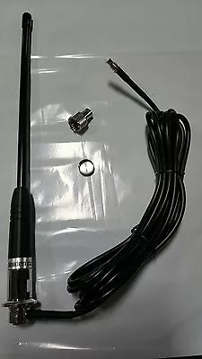 UNIDEN AT380 UHF CB ANTENNA 3.0 DBi BLACK 35CM RUBBER DUCKY 4.5M CABLE & CONNECT • $44.88