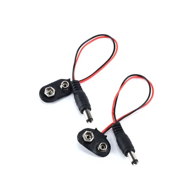 9V Battery Snap Holder Clip With DC Male Head Connector Cable 9 Volt I T Type • $30.49