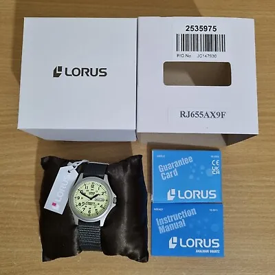 Lorus Men's Lumibrite Grey Fabric Web Strap Watch - Luminous New • £39.99