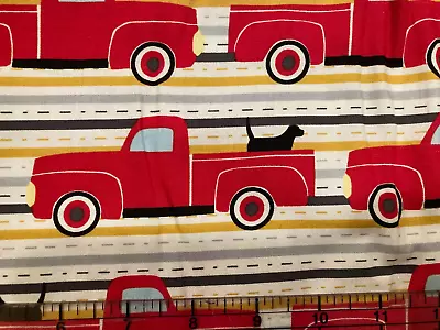 1/2 Yd Robert Kaufman  I Spy Cotton Quilt Fabric Black Lab Dog Red Pick Up Truck • $3.99