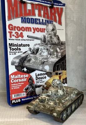 £125 • Buy Pro Built 1:35 Soviet T-34 Tank Featured In Mar 2011 Military Modelling Magazine