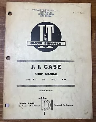 Vintage 1954 I&T Shop Service J.I. Case C-16 Manual Book Models D S LA VA • $14.99