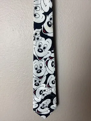 Vintage Disney Mickey Mouse Cartoon Black White Mens Necktie Balance Hot Cakes • $11.99