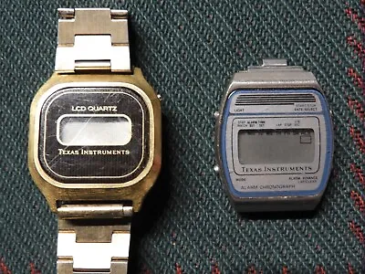 TWO - Vintage - Texas Instruments - Watch / Chronograph - LCD Digital • $10