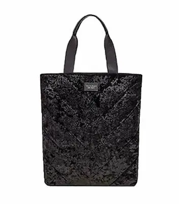Victoria's Secret Crushed Velvet Logo Weekender Tote Beach Book Bag Black • $16.99
