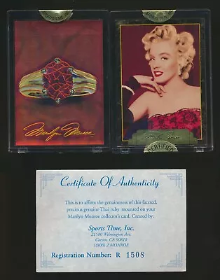 1995 Sports Time Certified W/COA Marilyn Monroe The Ruby Ring Card • $119.99