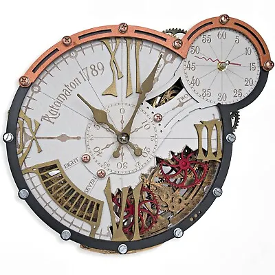 Automaton 1789 Hermitage Large Moving Gears Wall Clock Kinetic Steampunk Decor • $149