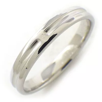 HERMES Ring Ariane Wedding Band H Motif Brushed Finish 750 White Gold #52 • £361.66