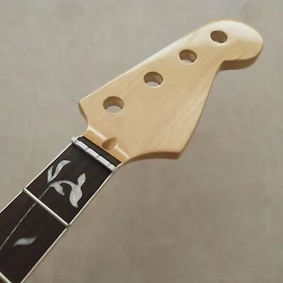 New 4 String Maple Electric P Bass Guitar Neck 20Fret 34inch Rosewood Inlay Vine • $78.84