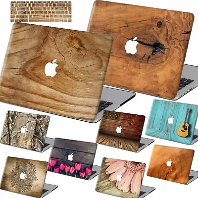 2021 New Wood Paint Rubberized Hard Case Cover Fr Macbook Air Pro 11 12 13 15 16 • £18.76