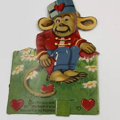 Vintage Valentine’s Day Germany 1920s Movable Mechanical MONKEY • $24.98