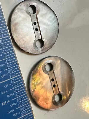 Lot Of 2 Vintage Antique Carved 4 Hole Mother Of Pearl Buttons • $4.99