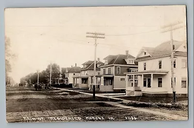 Monona Iowa IA Main Street Residences Real Photo Postcard RPPC 1928 • $35