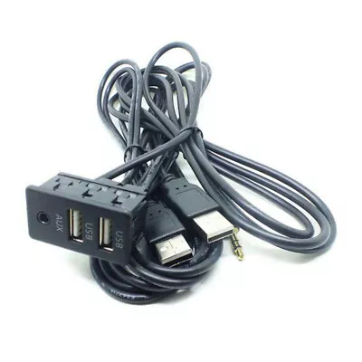 Universal Car Marine Flush Dash Mount AUX Dual USB Extension Cable Adapter 150CM • $14.95