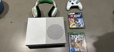 Xbox One S 500GB Home Console - White With 2 Games Controller And Headset • $380
