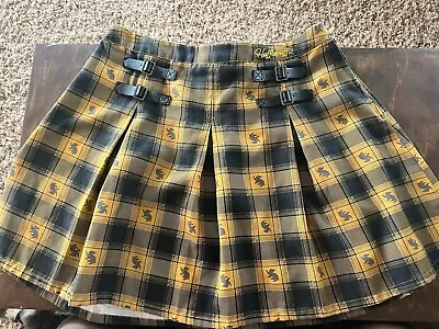 Harry Potter Hufflepuff Strap Pleated Plaid Skirt Plus 2x Nwots • $29