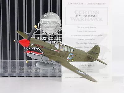 Curtiss P-40e Warhawk Us Fighter Plane WW2 Platinum Matchbox 1:72 92107 • $15