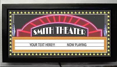 Led Illuminated Home Theater  -personalized Home Cinema Sign Custom Sign • $75.95