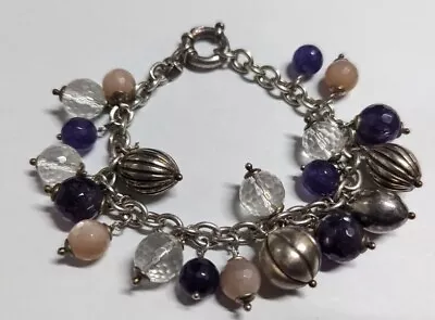 Exquisite Milor Italy 925 Sterling Silver Beads Charm Bracelet Sz 7 ½ • $49.99