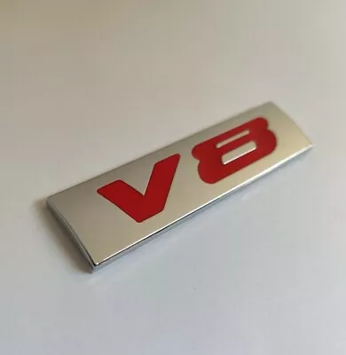 Red Silver 3D Metal V8 Badge Plaque Emblem For Car Bike SUV Lorry Campervan Quad • £6.80