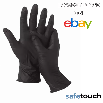 Disposable BLACK Nitrile Gloves Powder & Latex Free - 100 Boxed • £5.79