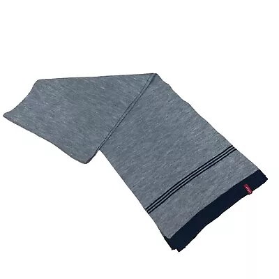 Levi's Unisex Knit Scarf 58 In. By 11 In. 100% Acrylic Colorblock Gray Blue • $11.95